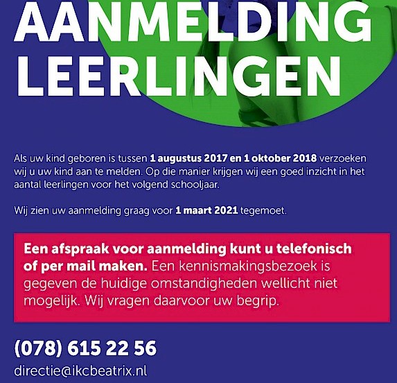 Aanmelden leerlingen 2021