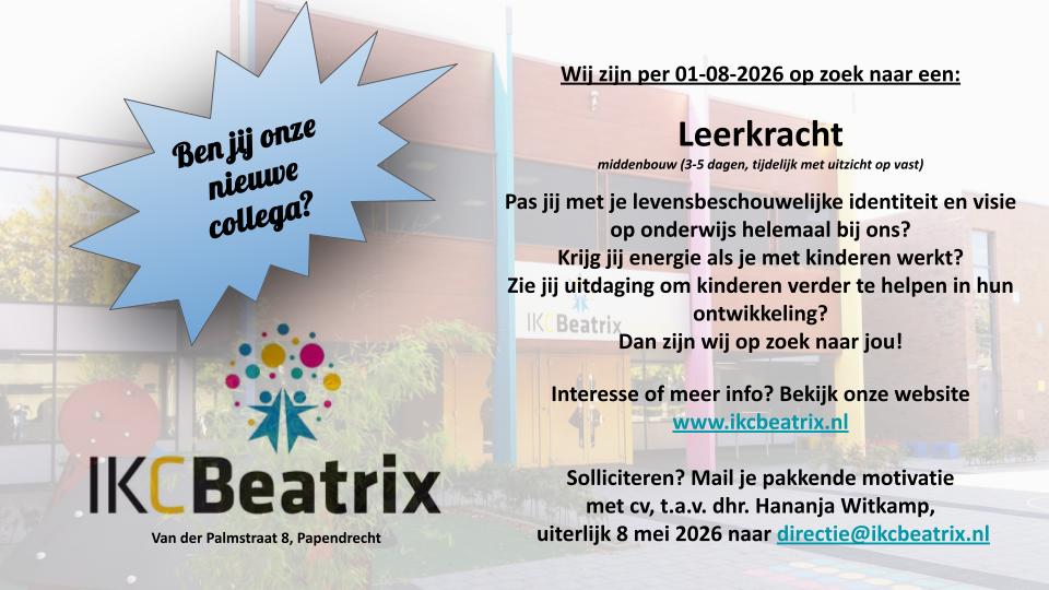 Vacature per 01-08-2026